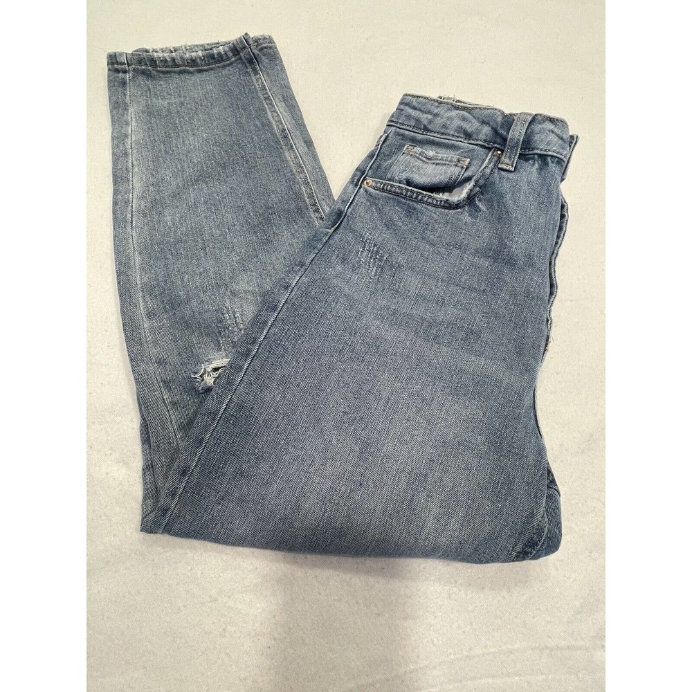 Wild Fable Super High Rise Mom‎ Jeans 10 Women Distressed Ripped Med Wash Denim - Picture 8 of 10